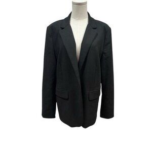Like New LOFT Women's Black V-Neck Single Button Blazer Size 16